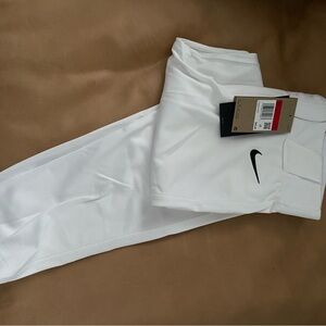 Nike Boys White Baseball Pants with Black Swoosh